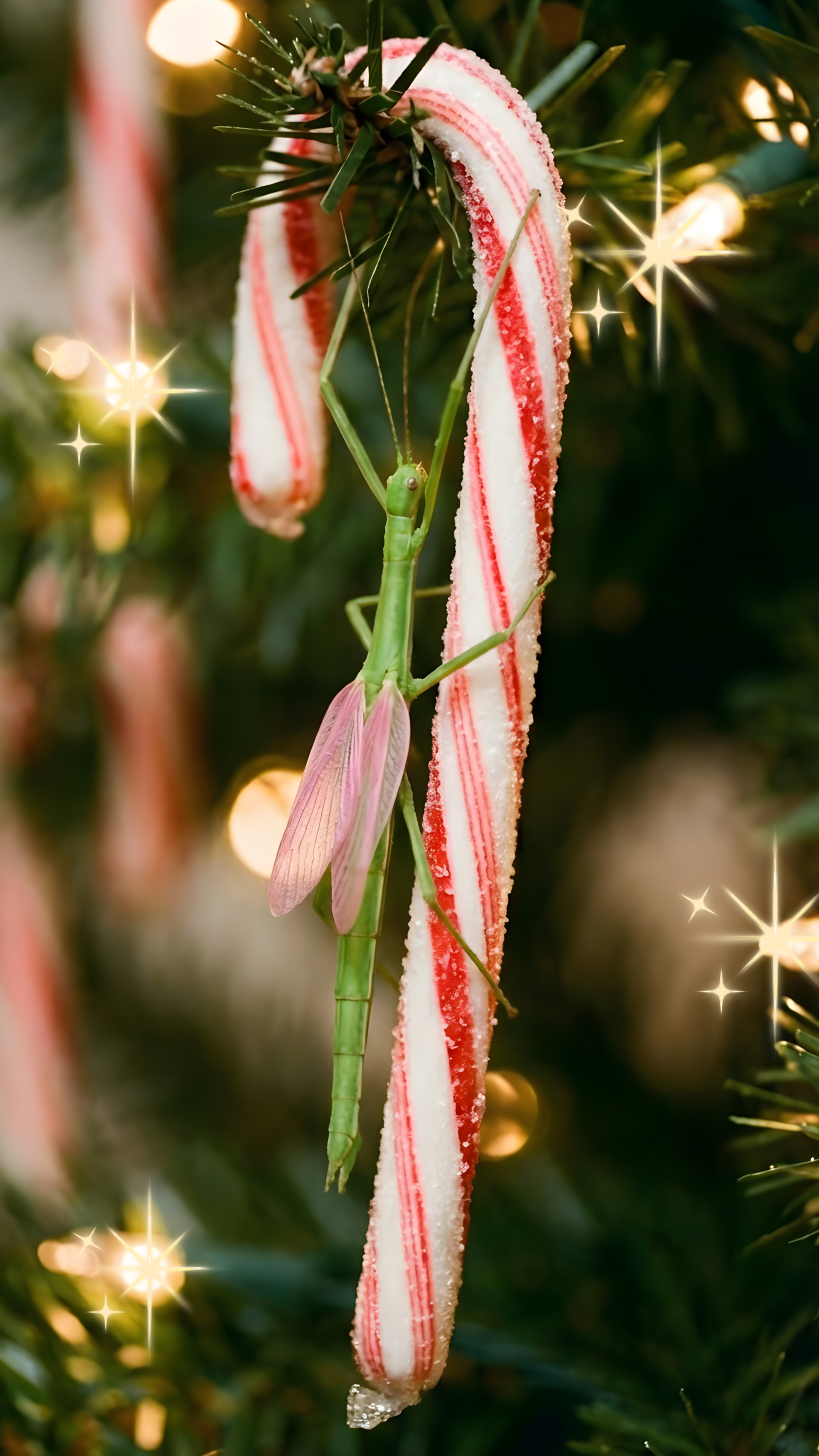 The Candy Cane Mimic Phone Wallpaper (4K)