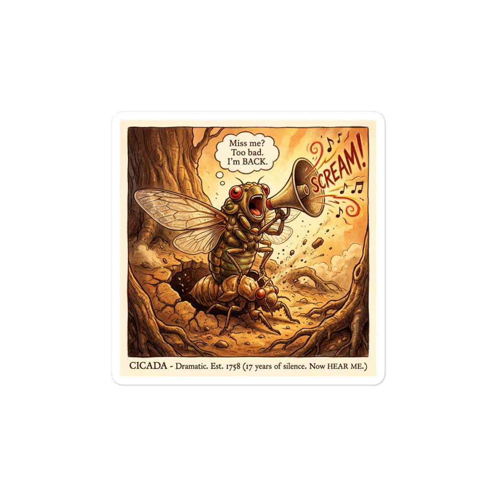 Cicada vinyl sticker detail view