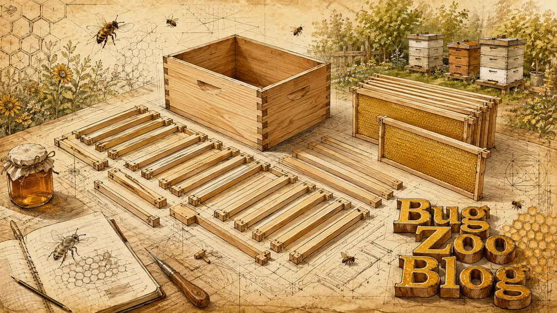 A bee hive and 10 frame kit for assembling honey comb frames