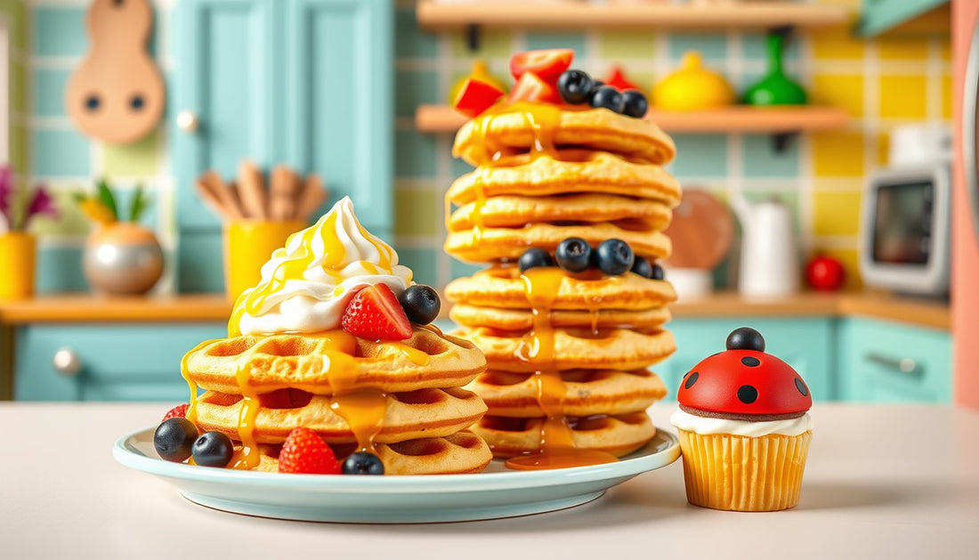 Whimsical Waffles: Honey-Drizzled Delights!