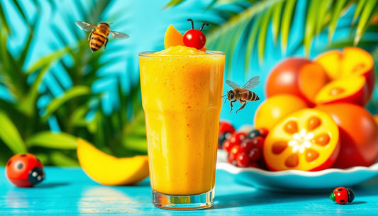 Buzzing Bee Bliss: Mango Honey Smoothie Magic!