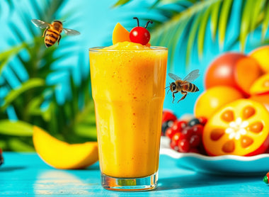 Buzzing Bee Bliss: Mango Honey Smoothie Magic!