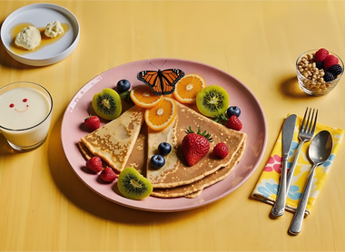 Butterfly Bliss: Honeyed Crepes Delight!