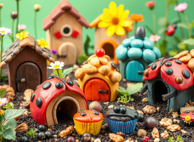Blooming Bug Houses: Sweet and Crunchy Creations! 🐛🌞