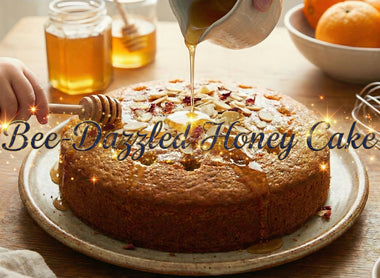 Bee-Dazzled Honey Cake with Beetle Crunch Almonds