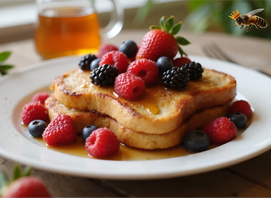 Sweet Symphony: Buzzing Honey Cinnamon French Toast Delight