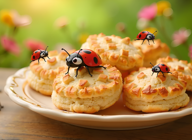 Buzzy Bites: Honey-Buttered Ladybug Biscuits Delight! 🐞🌿