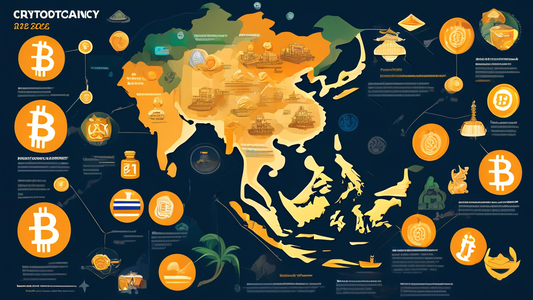 Create an infographic-style image that illustrates the 2022 guidelines for cryptocurrency taxation in Thailand. The image should include icons of Bitcoin and other cryptocurrencies, a map of Thailand,