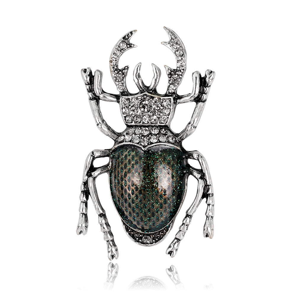 Glam Stag Beetle Brooch: Sparkling Statement for the Bold & Stylish! - Bug Zoo Store