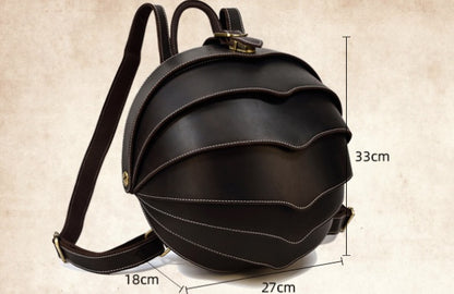 beetle backpack leather Crazy Horse Creative Fashion Backpack Stylish School Backpack Dark Brown Each piece is beautifully handmade with full grain leather Faux leather Stag Beetle backpack