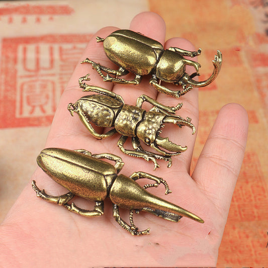 Vintage Brass Beetle Sculpture – Retro Bug Decor for Nature Lovers & Unique Home Accent - Bug Zoo Store