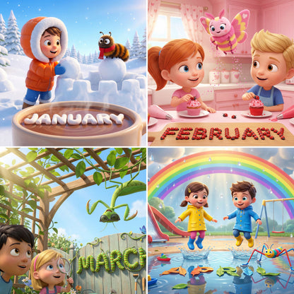 Bug Zoo™ Tiny Heroes Kids Calendar 2026 — Printable PDF