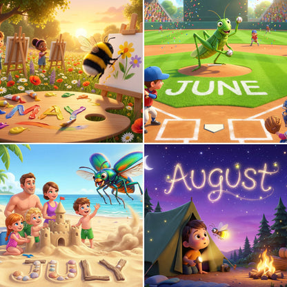 Bug Zoo™ Tiny Heroes Kids Calendar 2026 — Printable PDF