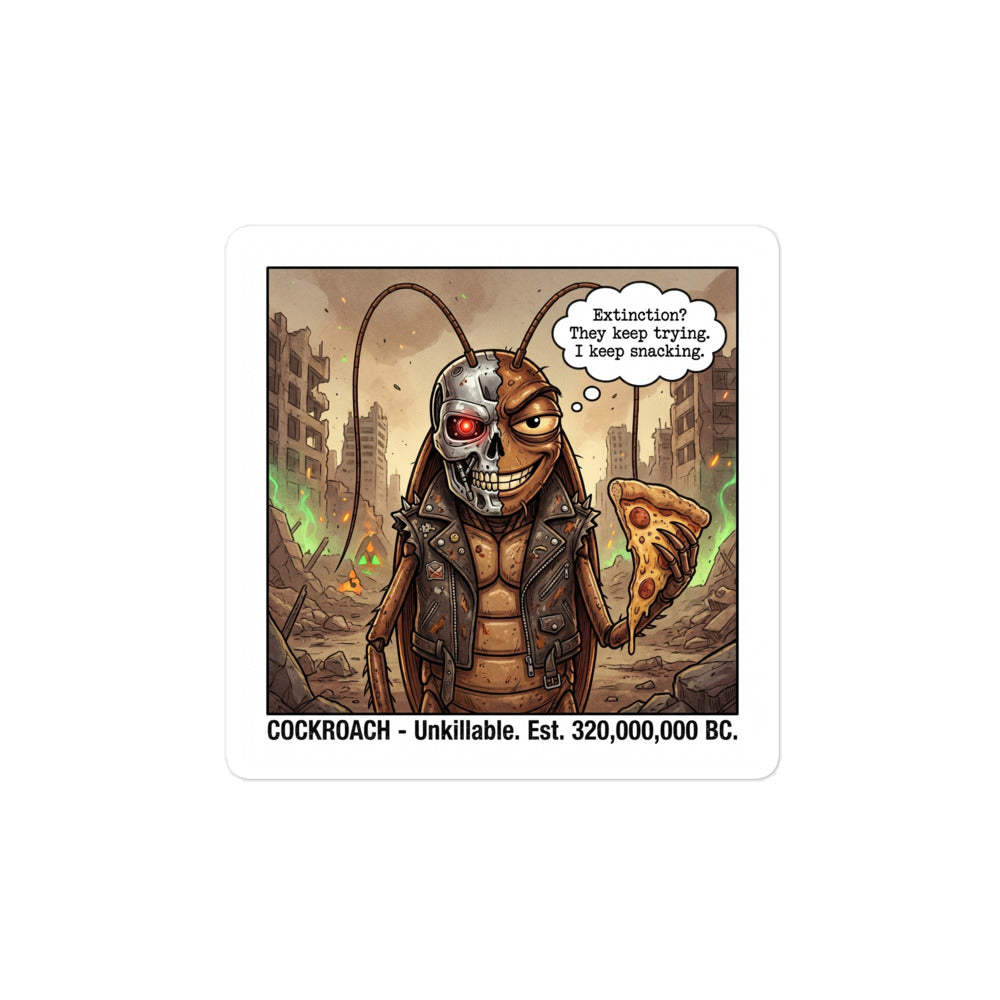 Cockroach vinyl sticker detail view