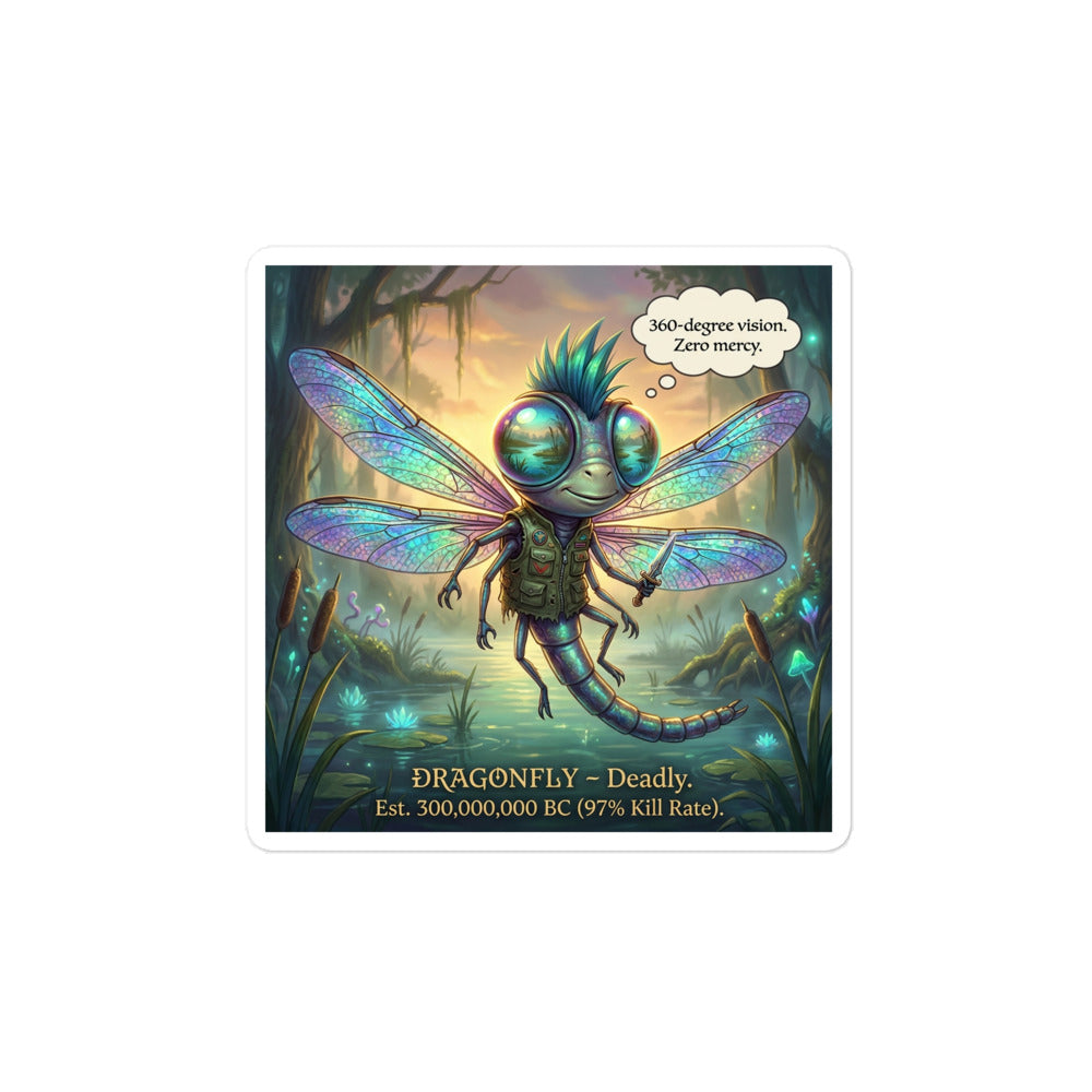 Dragonfly vinyl sticker detail view