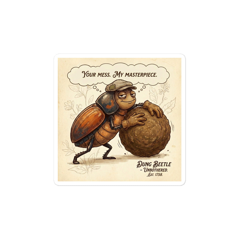 Dung Beetle vinyl sticker detail view