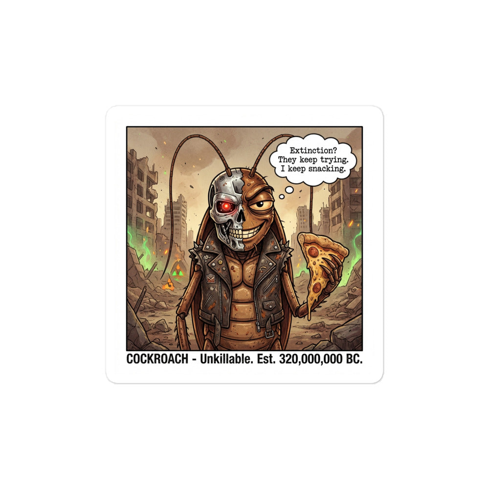 Cockroach vinyl sticker detail view