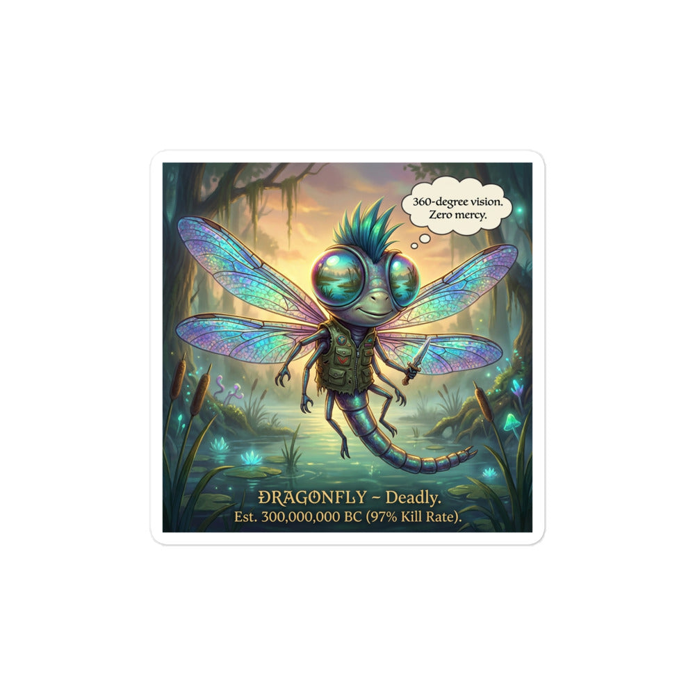 Dragonfly vinyl sticker detail view