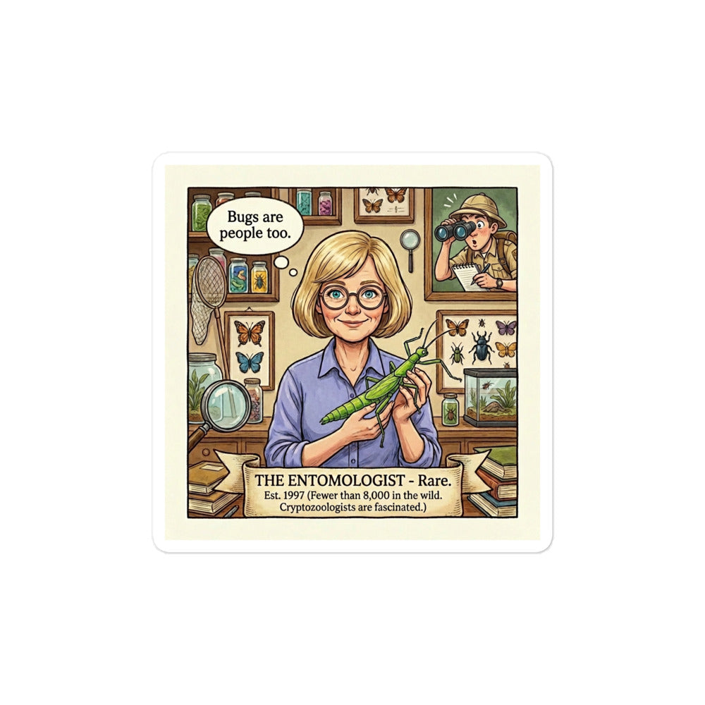 Entomologist vinyl sticker detail view