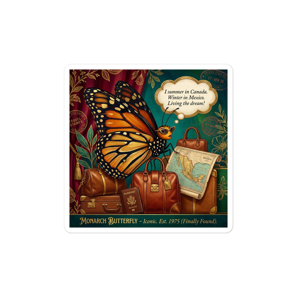 Monarch Butterfly vinyl sticker detail view