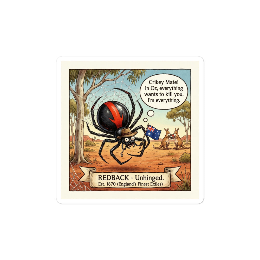 Australian Redback Spider vinyl sticker detail view