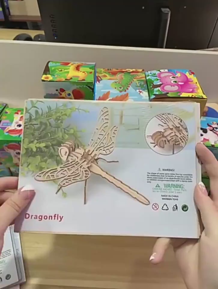 Wooden model puzzle 3D insect